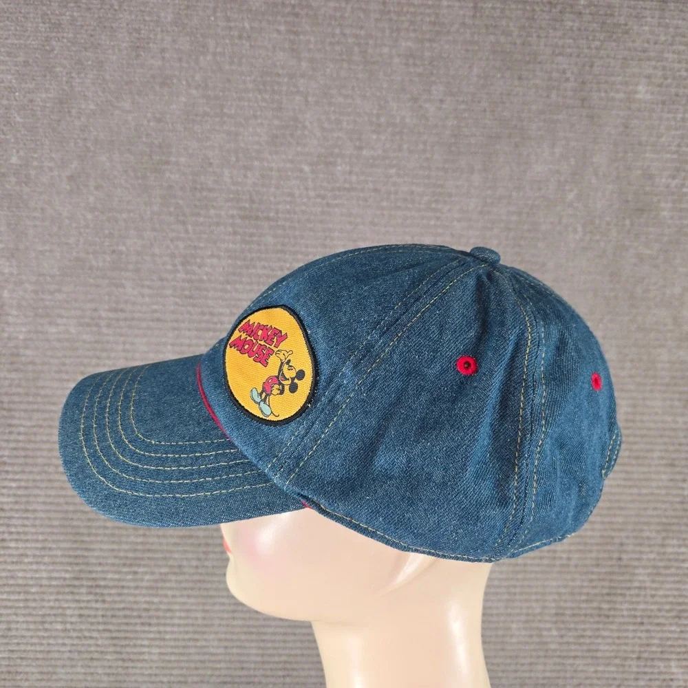 Disney Kids OS Blue Denim Mickey Mouse Patch Adjustable Baseball Cap